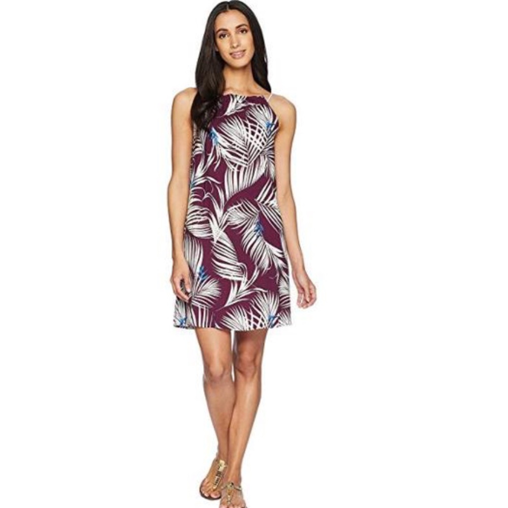 Women's Tropical Print Swim Dress NWT Anthro Tavik Size Small Rope Halter